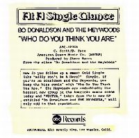 Cover Bo Donaldson & The Heywoods - Who Do You Think You Are